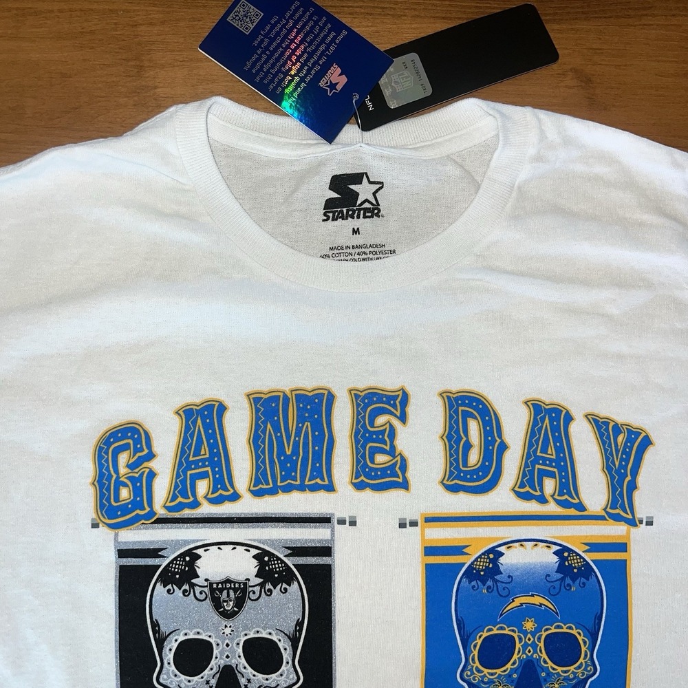 NEW Starter NFL Team Apparel Men's Raiders vs Chargers 2023 T-Shirt Size Medium